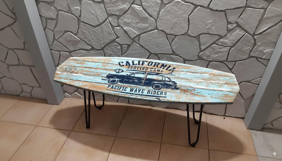サーフボードベンチ – ヴィンテージツーリストカーグラフィック - Etsy