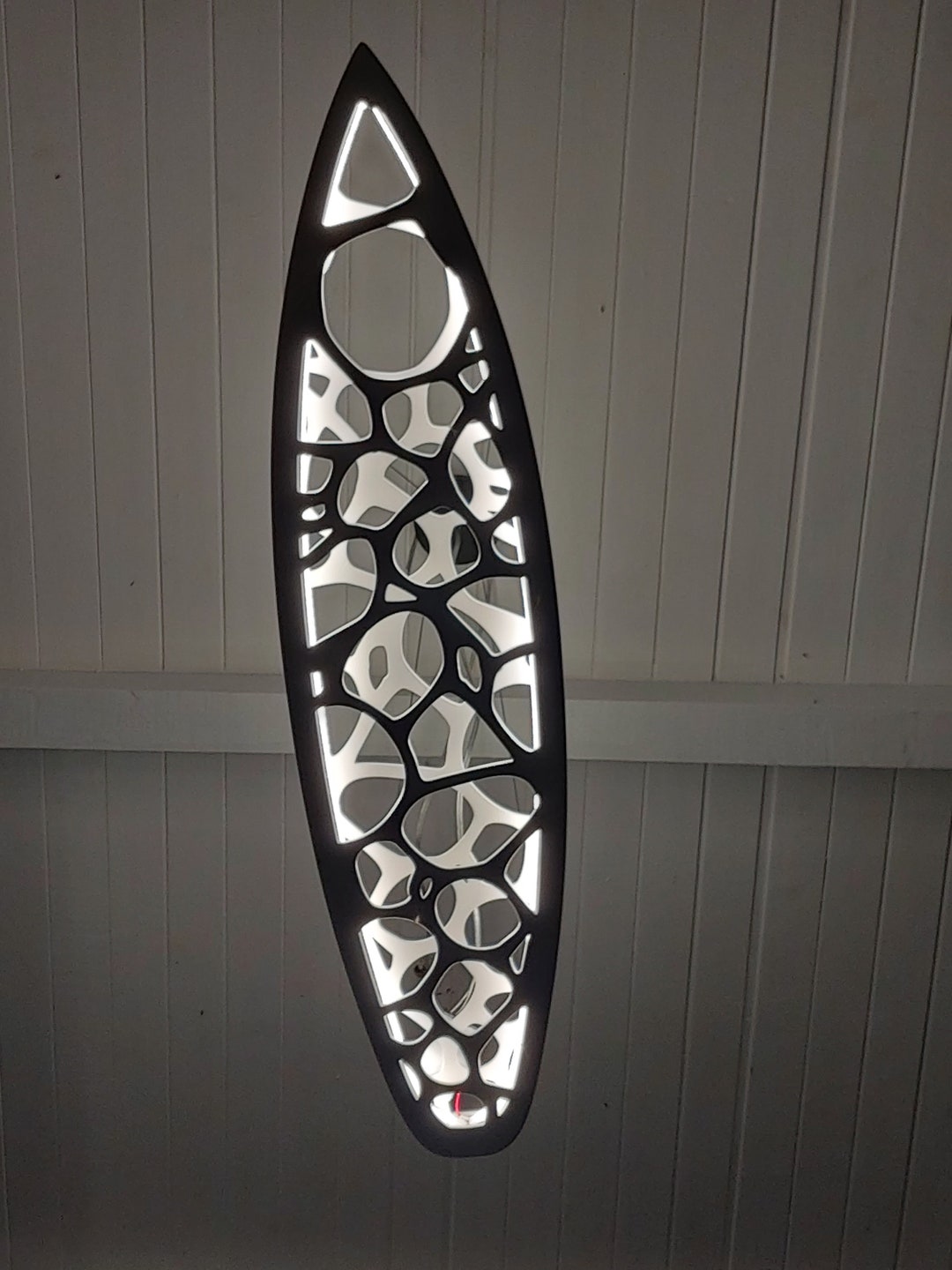 Surfboard Shaped Wooden Decorative Chandelier With Carved Sea Ripple ...