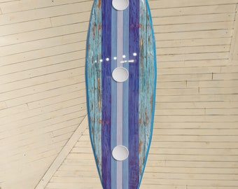 Surfboard shaped ceiling chandelier, Blue Vintage, Pool Billiard Table Light