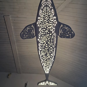 Handcrafted Orca LED Chandelier: Coastal Surf Style Ceiling Light