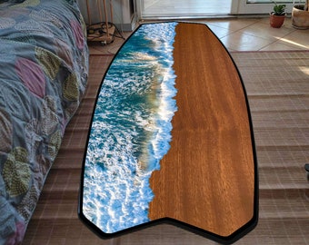 Surfboard Table, Waves, Beach, Tropic style, Surfing gift, Bar Decor, Beach Decor, Surfing Art Decor