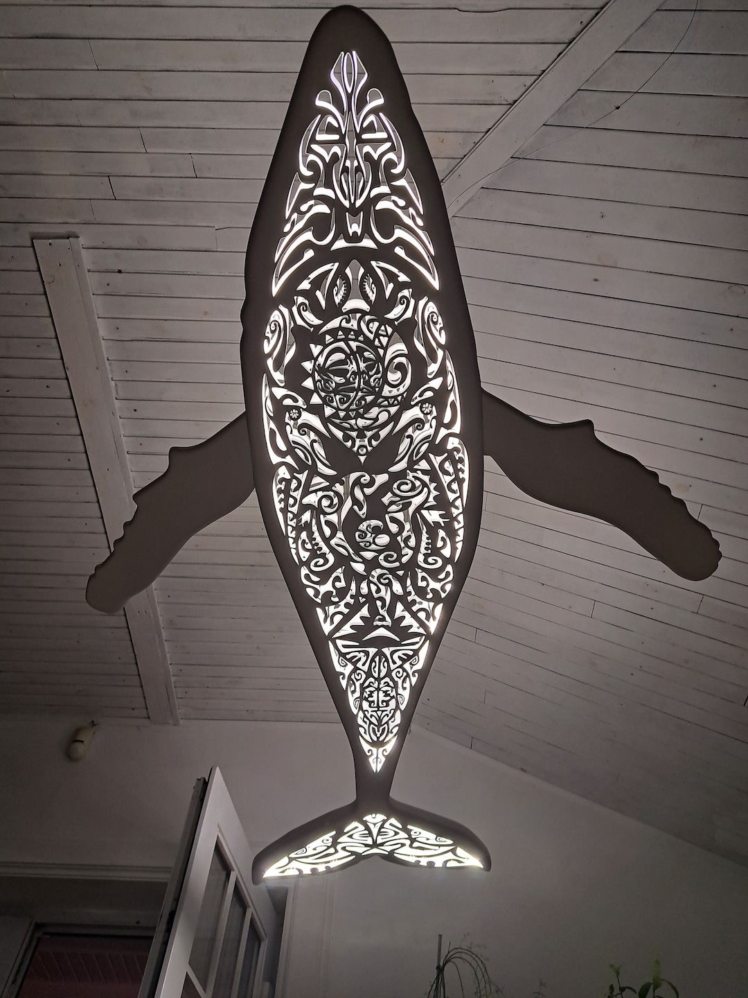 Maori Whale Ceiling Light – Surf Style LED Chandelier for Ocean Lovers ...