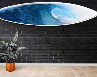 Surfboard Wall Art: Ocean Wave Coastal Decor