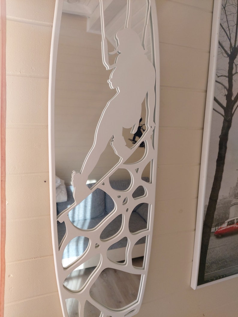 Large Wall Mirror in Wooden Surfboard Shaped Frame Full Body Etsy