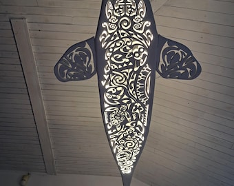72 inches Navy blue Orca Ceiling Light – Maori Ocean Spirit