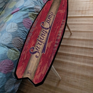 Surfboard Table,Surfing camp, Bar Decor, Beach Decor, Surfing Art Decor