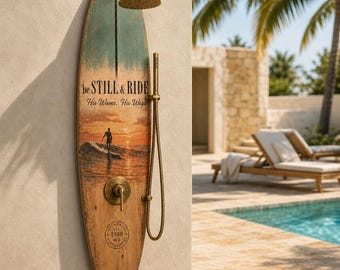 Vintage Surfboard Shower Panel – Retro Surf Decor, World Surf Heritage 1980