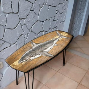 Banco de tabla de surf Shark: Asientos náuticos vintage