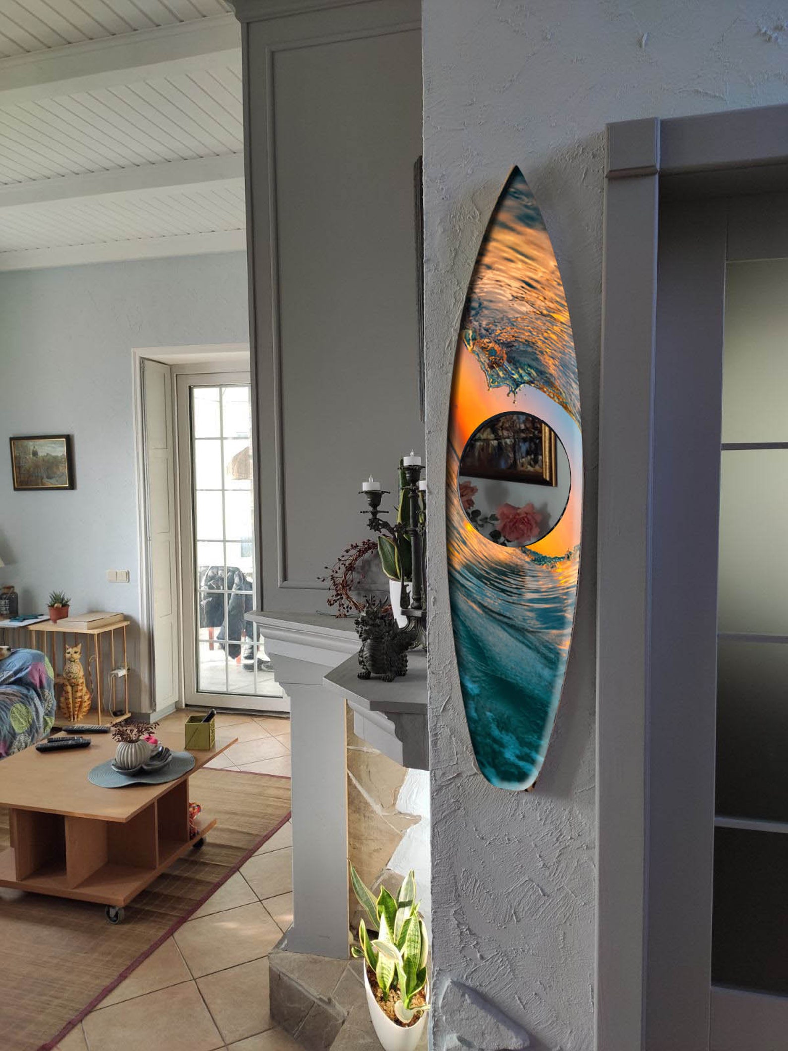 Surfbrett Spiegel Wandkunst 40 Schlangenhaut | Etsy