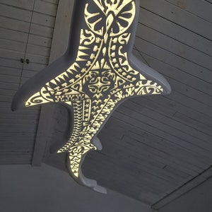 50 inch Gold shark-shaped ceiling chandelier zdjęcie 4