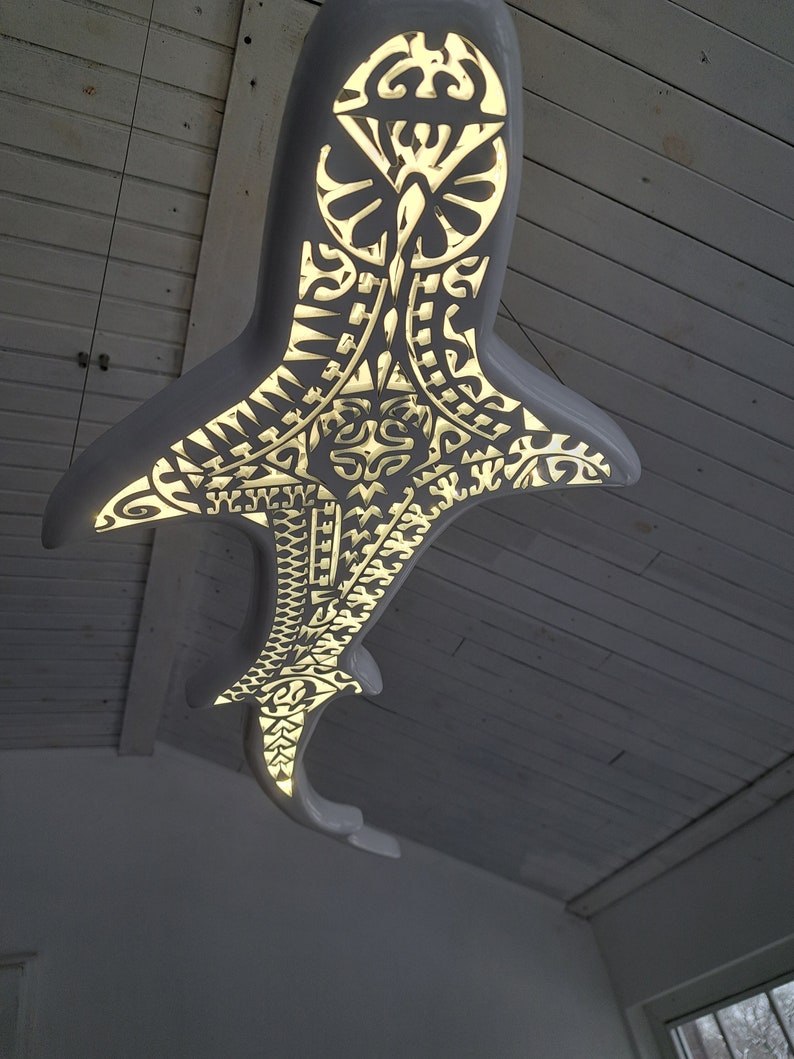 50 inch Gold shark-shaped ceiling chandelier zdjęcie 4