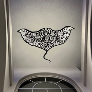 Manta ray ceiling chandelier in Maori surf style