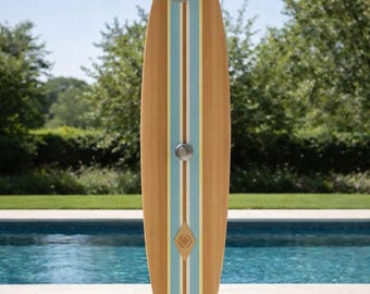 Surfboard Outdoor Shower Panel – Vintage Coastal Garden Wall Shower