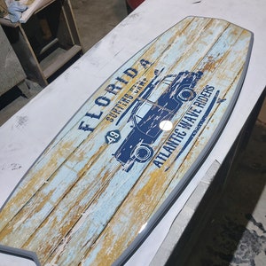 Surfboard Table, Bar Decor, Beach Decor, Surfing Art Decor