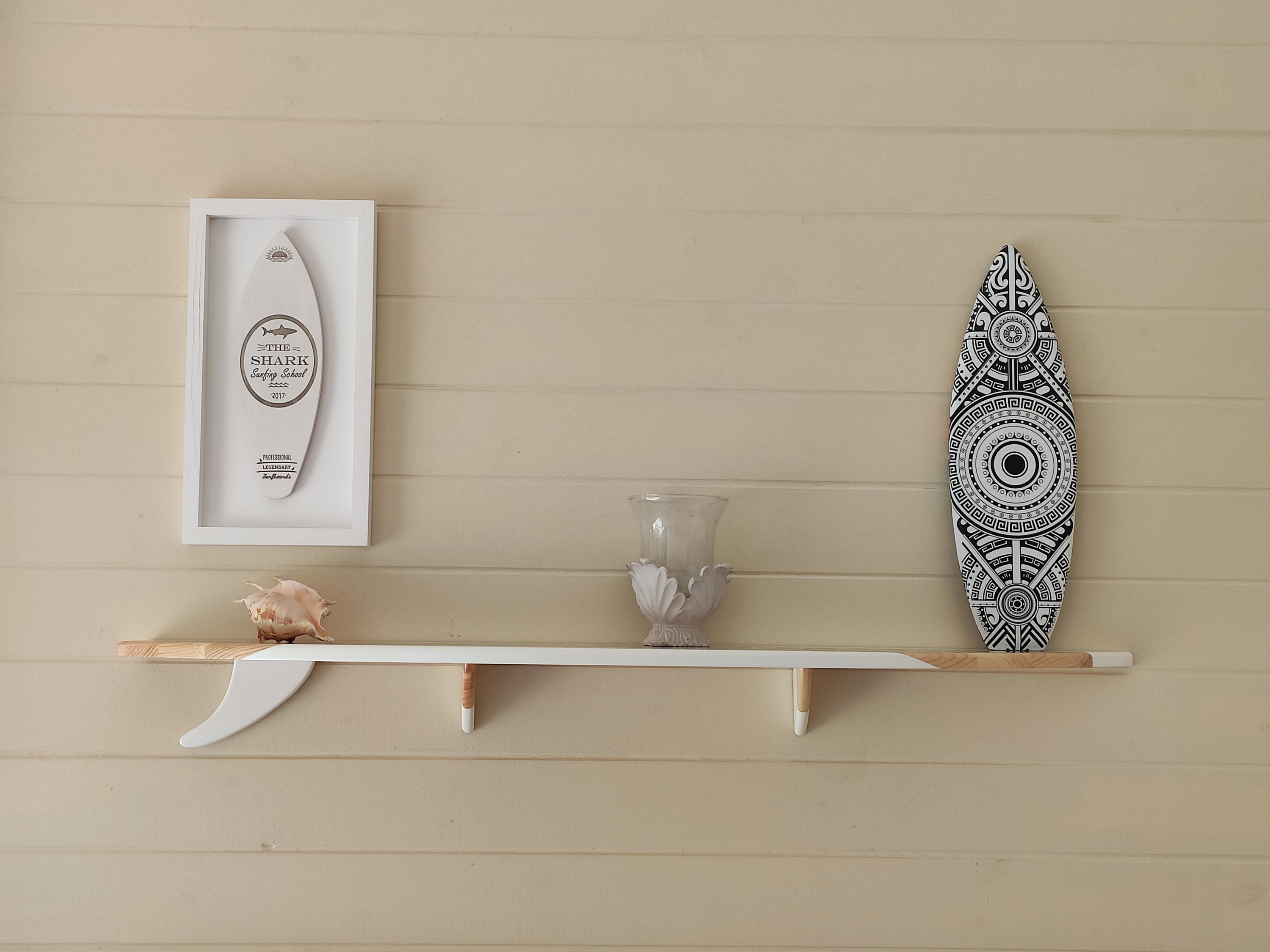 Half Surfboard Wall Shelf surfboard wall art Bookshelf Etsy