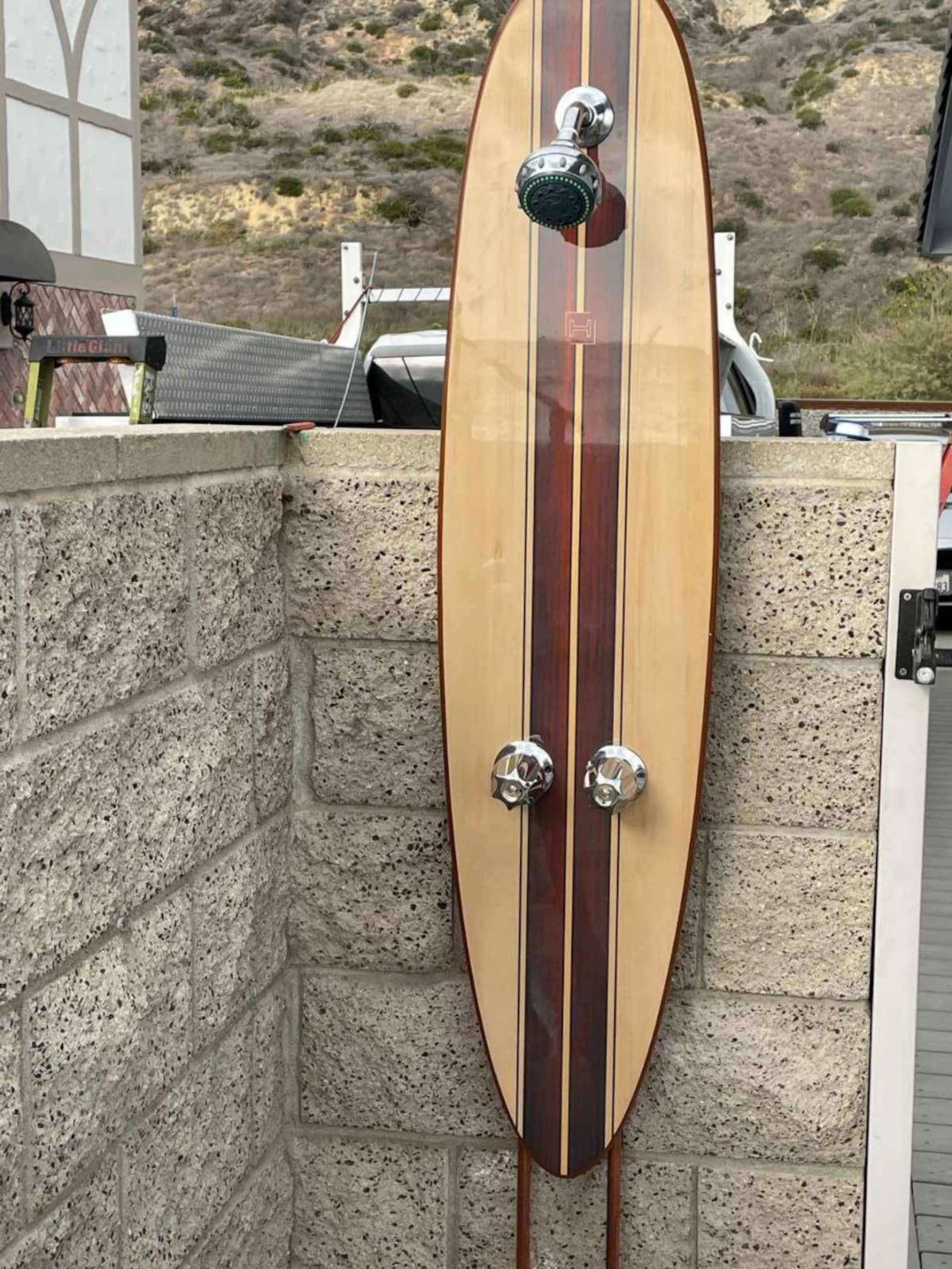 Surfboard Shower Panel Surf Shower Panel Tropical Lines Etsy