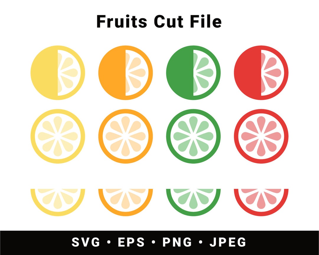 Color Fruits Cut File Lemon Grapefruit Orange Lime Ukrainian Digital