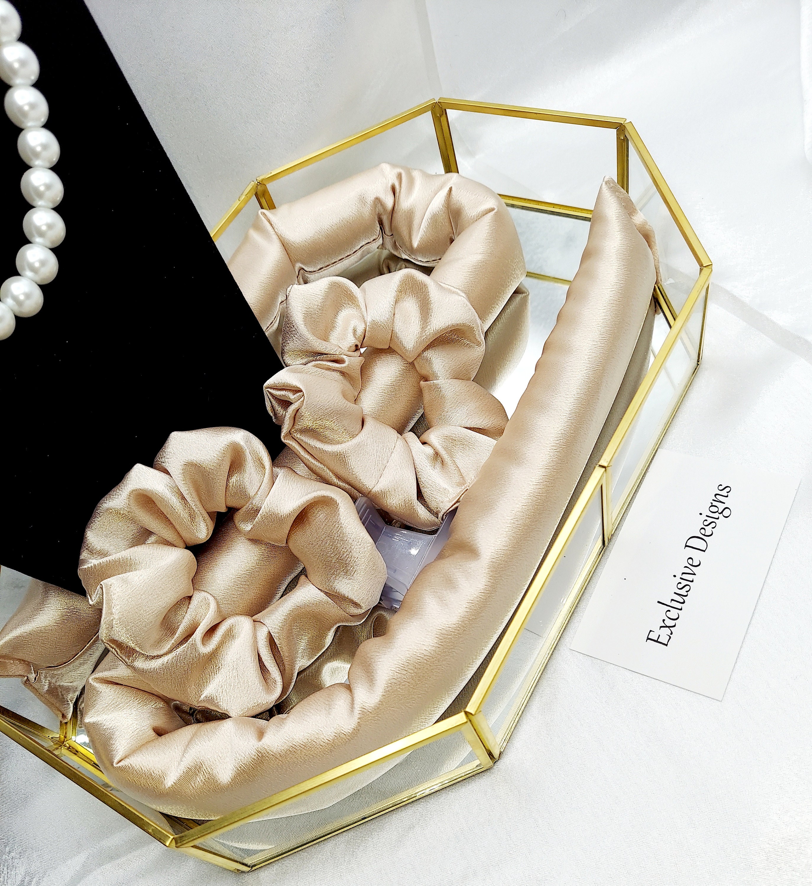 Heatless Hair Curling Ribbon w/ Pearl Necklace Color Etsy