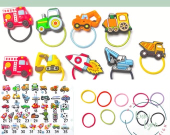 Hair ties with vehicles in a set of 2 or individually