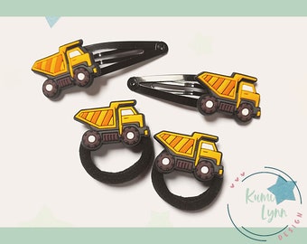 Hair clip braid rubber dump truck Christmas Easter unisex boy girl advent calendar children hair tie