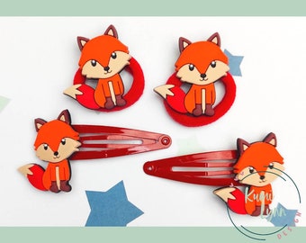 Hair clip hair tie fox animal Christmas braid tie souvenir gift school enrollment birthday unisex boy girl advent calendar