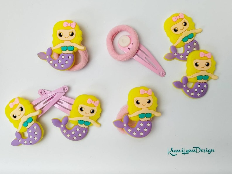 accessories hair clips birthday gift yellow Hair accessories set mermaid, school start cute braids