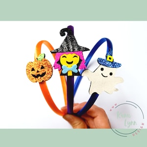 Headband Halloween Pumpkin Witch Ghost Glitter * HR035