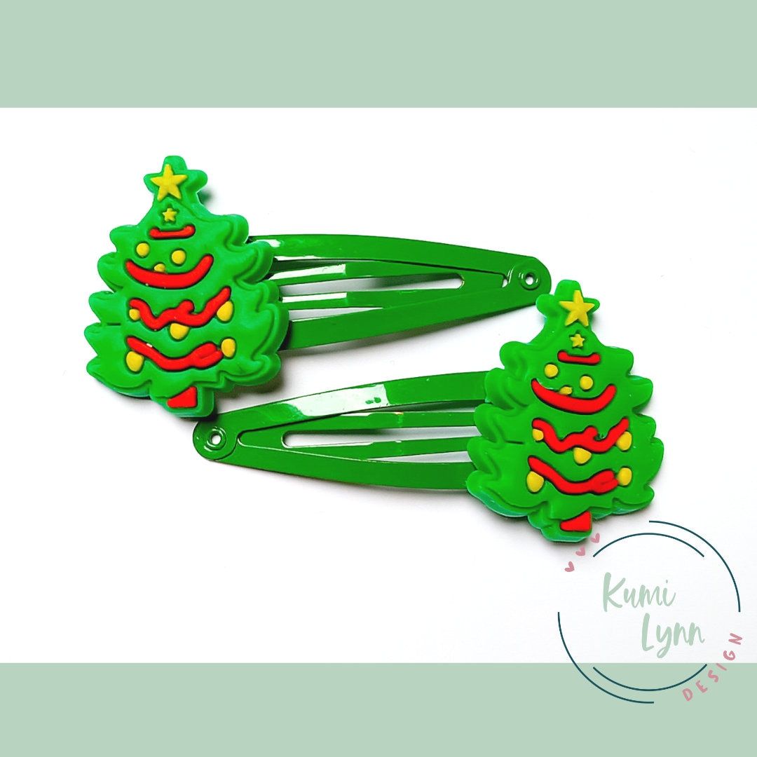Hair Clips Christmas Tree Set of 2 Christmas Tree Etsy