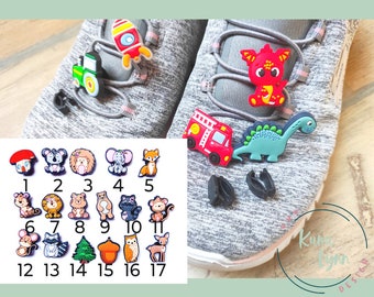 Shoe jewelry clip adapter charms for shoes with clip adapter shoelaces forest animals deer etc.