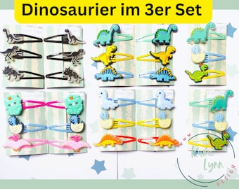 Dinosaur hair clips set of 3