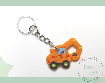 Bag dangle excavator, pendant, backpack, accessory, children, birthday, gift, soft PVC, souvenir