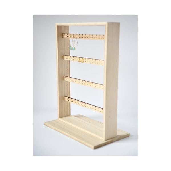 Wood Earring Display with Lid (Large)