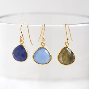 925 Silver Vermeil Pear-shaped Attached Stone Earrings