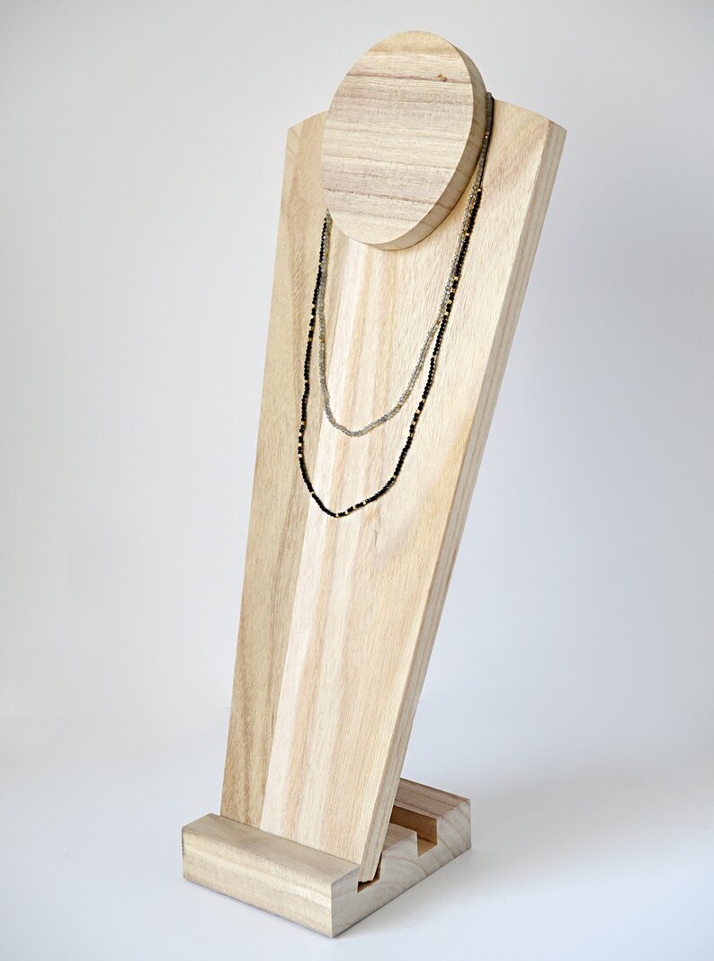 Light weight solid Wood necklace display bust Set of 3 Etsy