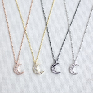 925 Silver Minimalist Crescent Moon Necklace