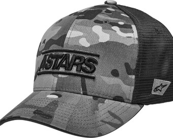 new alpinestars proximity hat-black camo-small/medium-trucker hat/mesh back-motorcycle/offroad/atv/mx