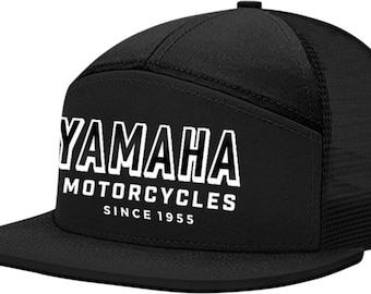 new yamaha apparel flat bill yamaha moto camper hat - snapback - one size fits all - black- motorcycle/offroad
