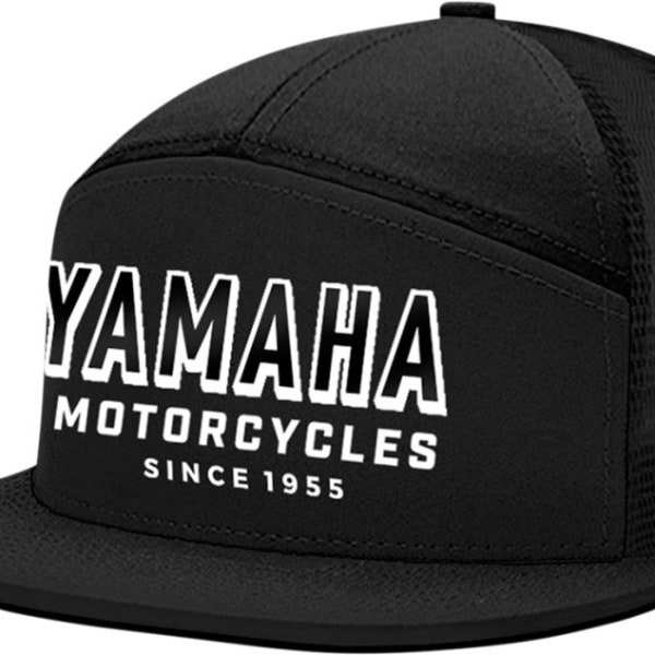 new yamaha apparel flat bill yamaha moto camper hat - snapback - one size fits all - black- motorcycle/offroad