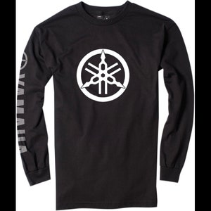 【IONSEOUL】YAMAHA Long Sleeve Sweatshirt 4JH493 YAMAHA L/S T-Shirt 100% Cotton Powersports Motorcycle ATV