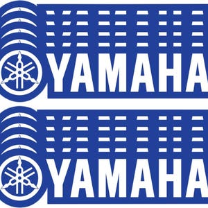 new d&#39;cor visuals yamaha stickers - logo decals - pack of 10 - blue/white - motorcycle/offroad/atv/utv