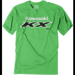 new factory effex youth kawasaki kx t-shirt - green - medium - motorcycle/offroad