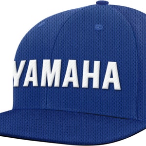 new yamaha visuals yamaha flat bill snapback hat - blue/white - one size fits all - motorcycle/atv/utv/dirtbike