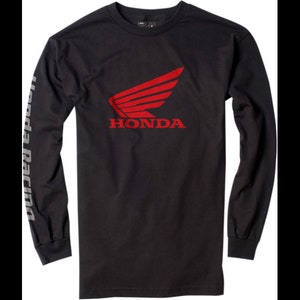 new factory effex honda long sleeve t-shirt- black/red- sizes m/l/xl/2xl available - motorcycle/offroad