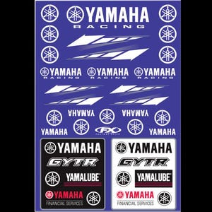new factory effex yamaha racing decal sheet - sticker assortment - motorcycle/offroad/atv/utv