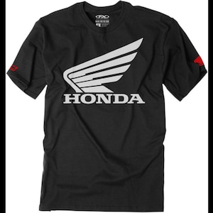 new factory effex youth honda big wing t-shirt- black/white- youth sizes- motorcycle/offroad/atv