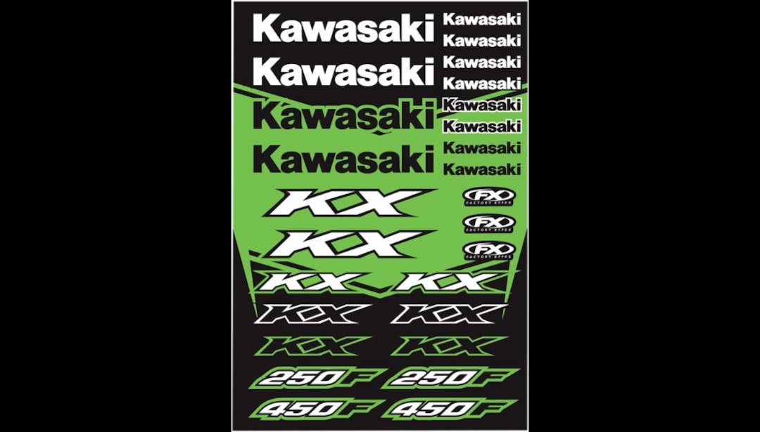 Kx Sticker New Factory Effex Kawasaki Kx Decal Sheet - Sticker Assortment ...