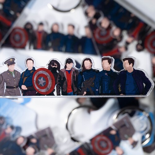 Marvel The Avengers Bucky Steve Doujinshi Acrylic Keychain Strap Decal Be 