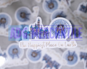 The Happiest Place on Earth Disneyland Resort Castle and Ferris Wheel Disney Sticker