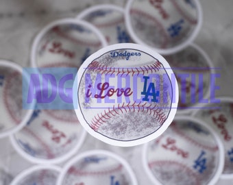I Love LA Baseball Dodgers Sticker