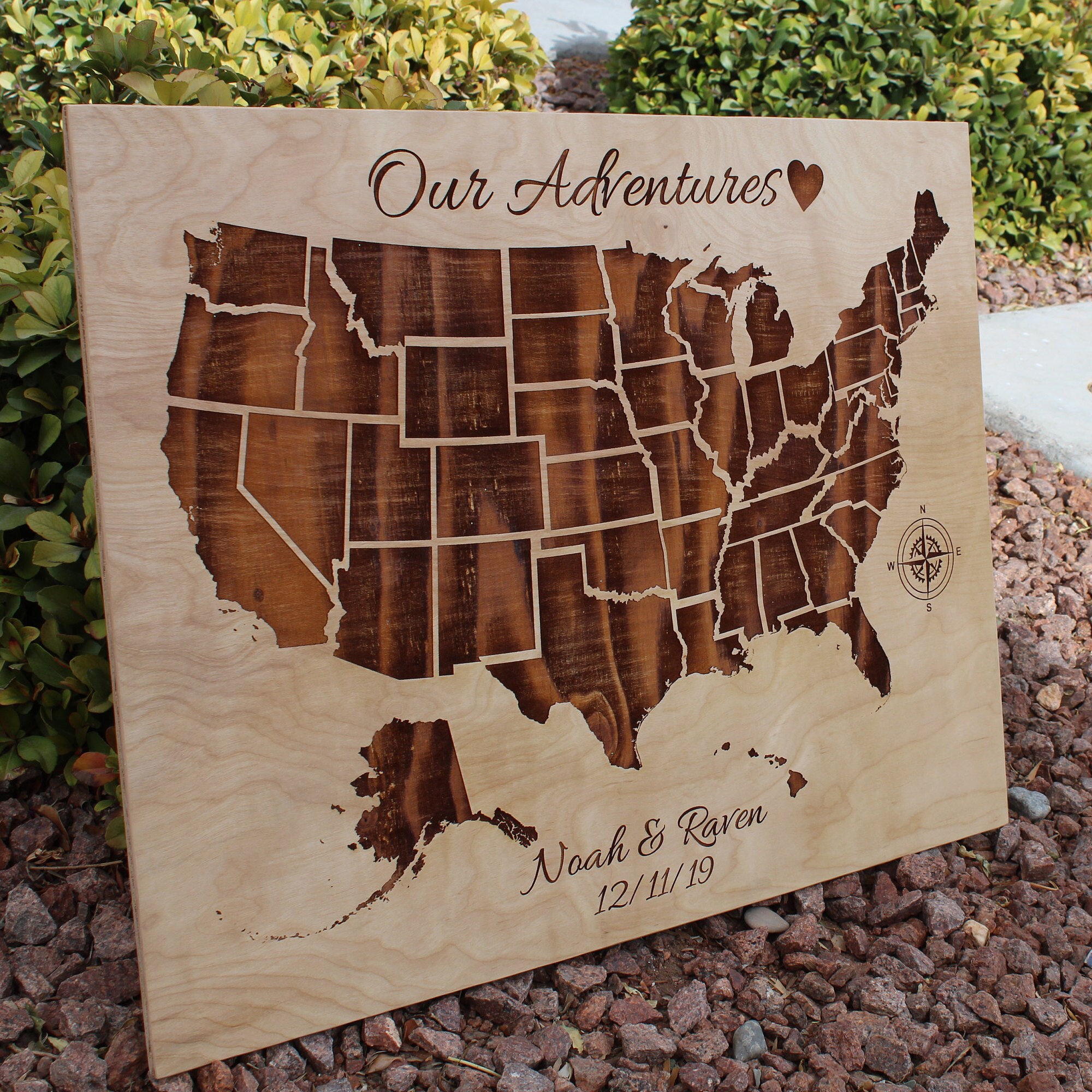 Push Pin Map of the United States Customized Text US Map to | Etsy